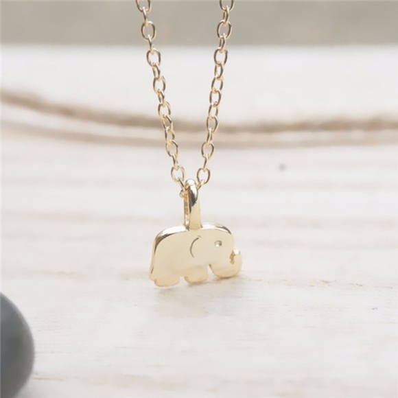 golden threads Jewelry - Elephant Dainty Pendant Necklace Gold